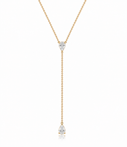 Double Pear Diamond Lariat