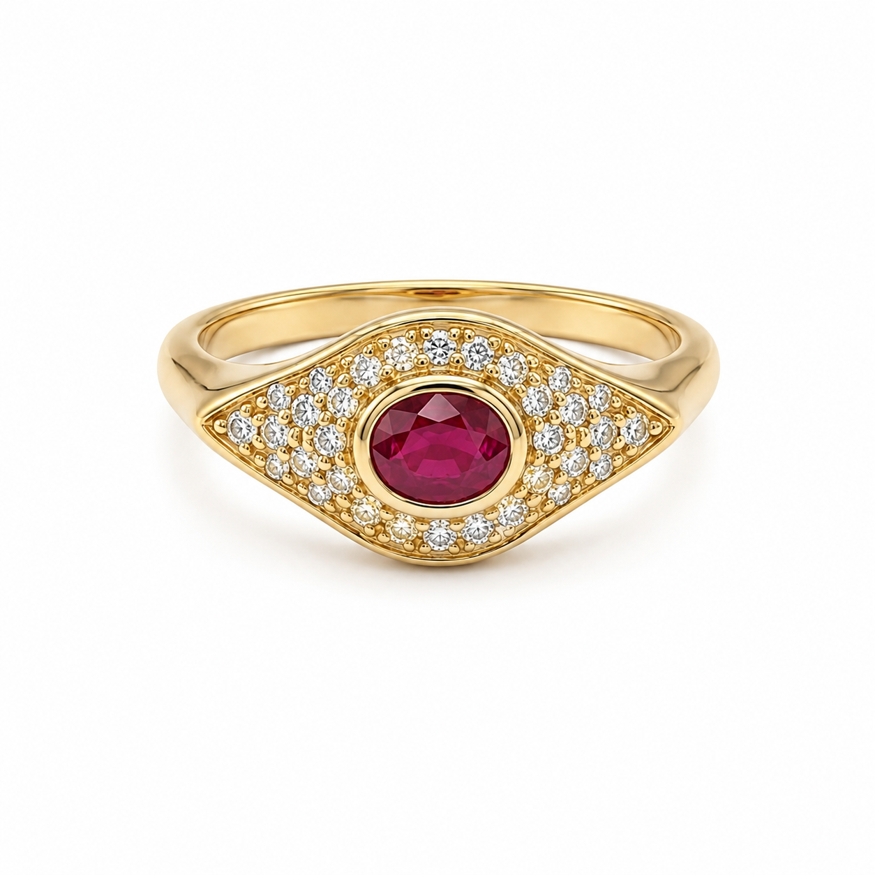 Evil Eye Ruby Diamond Ring