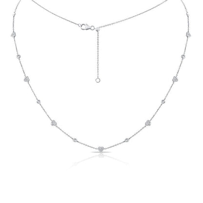 Collier station de diamants coeur et amour