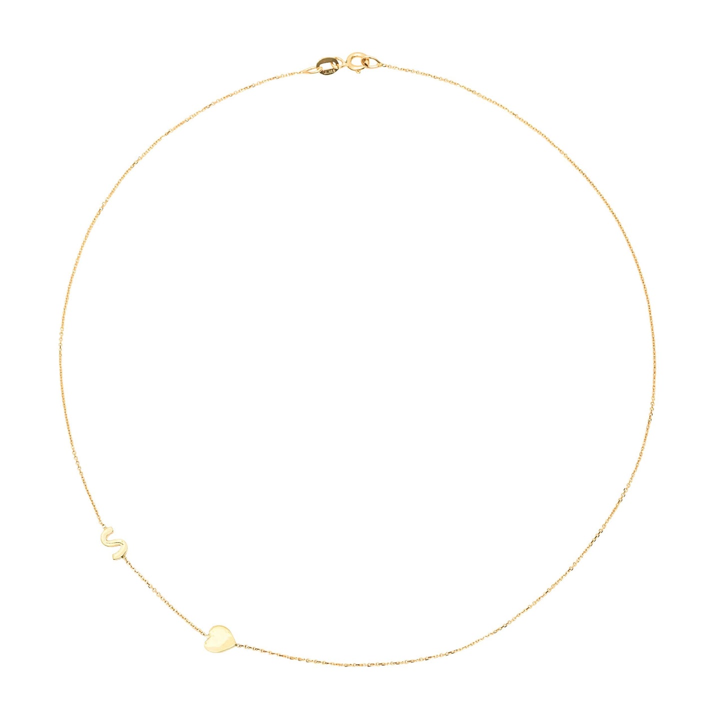 Collier initial avec coeur