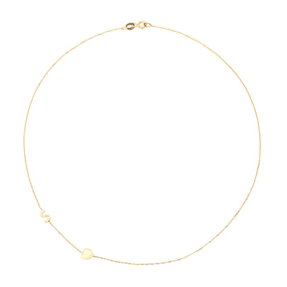 Collier initial avec coeur