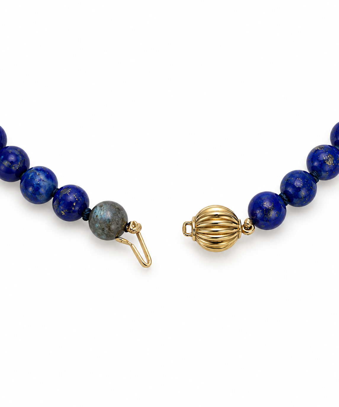 Lapis Lazul Gold Beaded Necklace