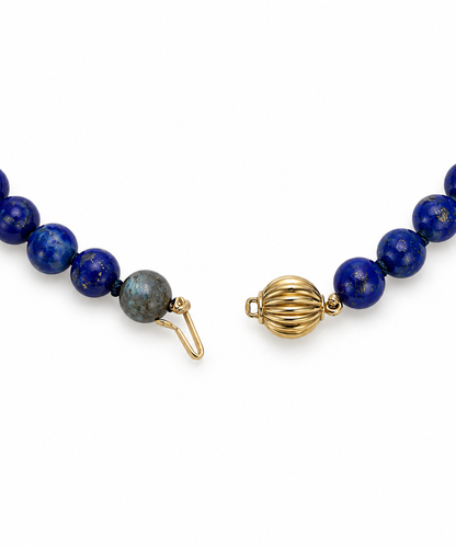 Lapis Lazul Gold Beaded Necklace