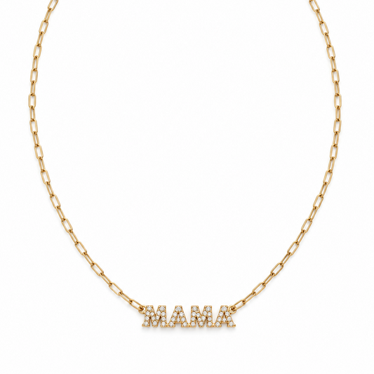 Mama Lab Diamond Paperclip Necklace