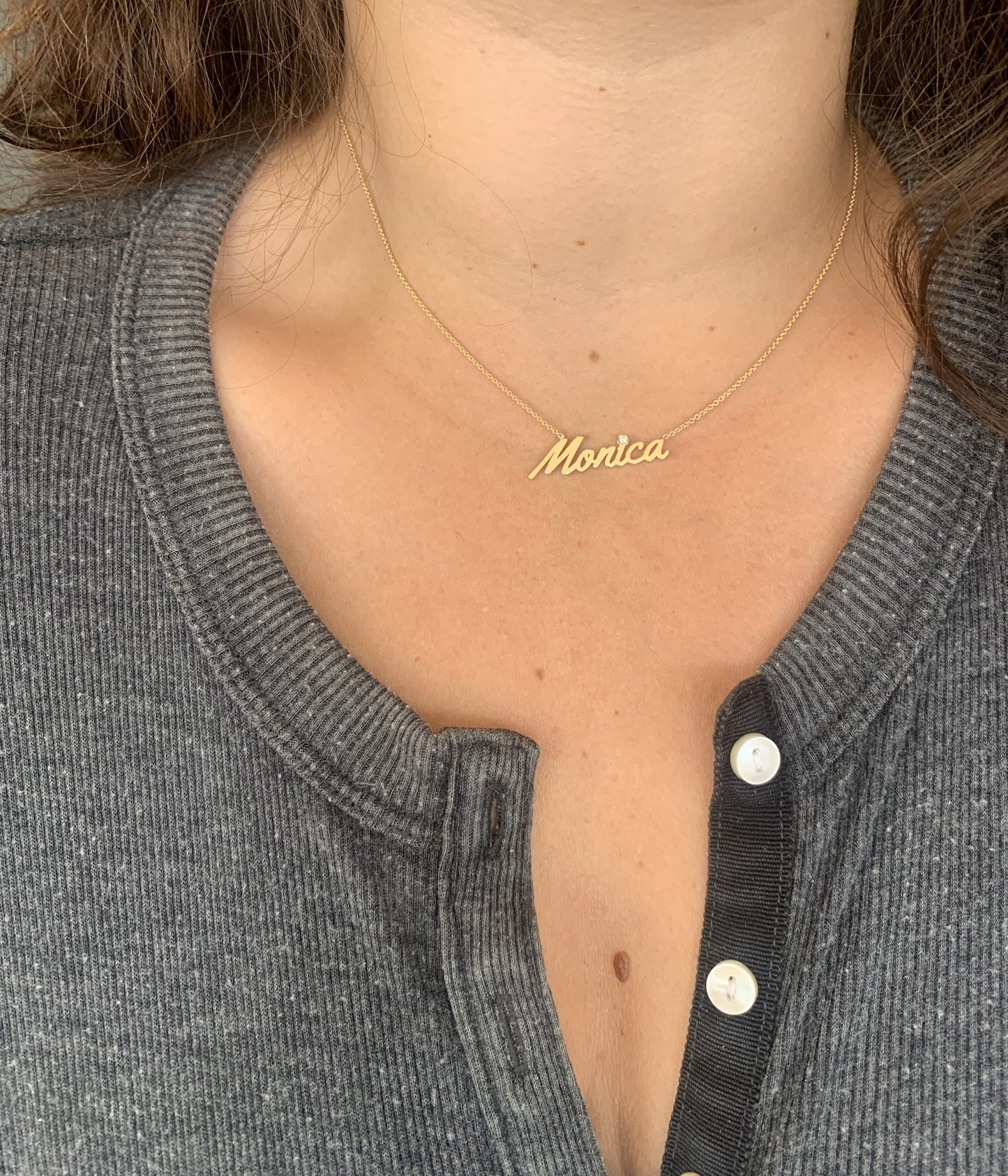 Personalized Name Necklace with Diamond Accent