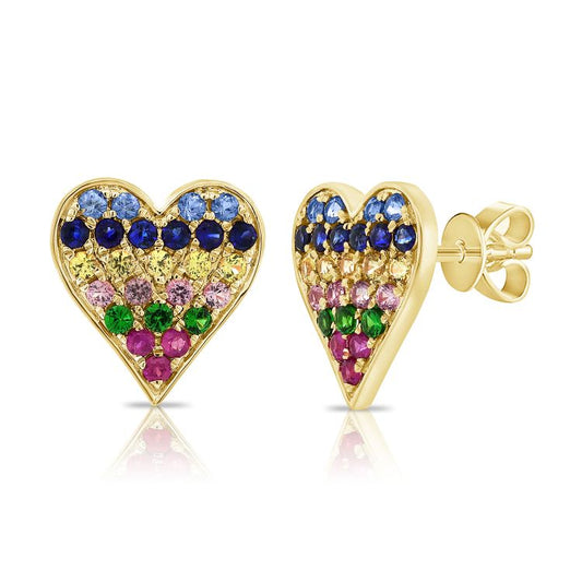 Rainbow Heart Studs