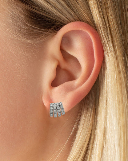 Diamond Cuff Stud Earrings
