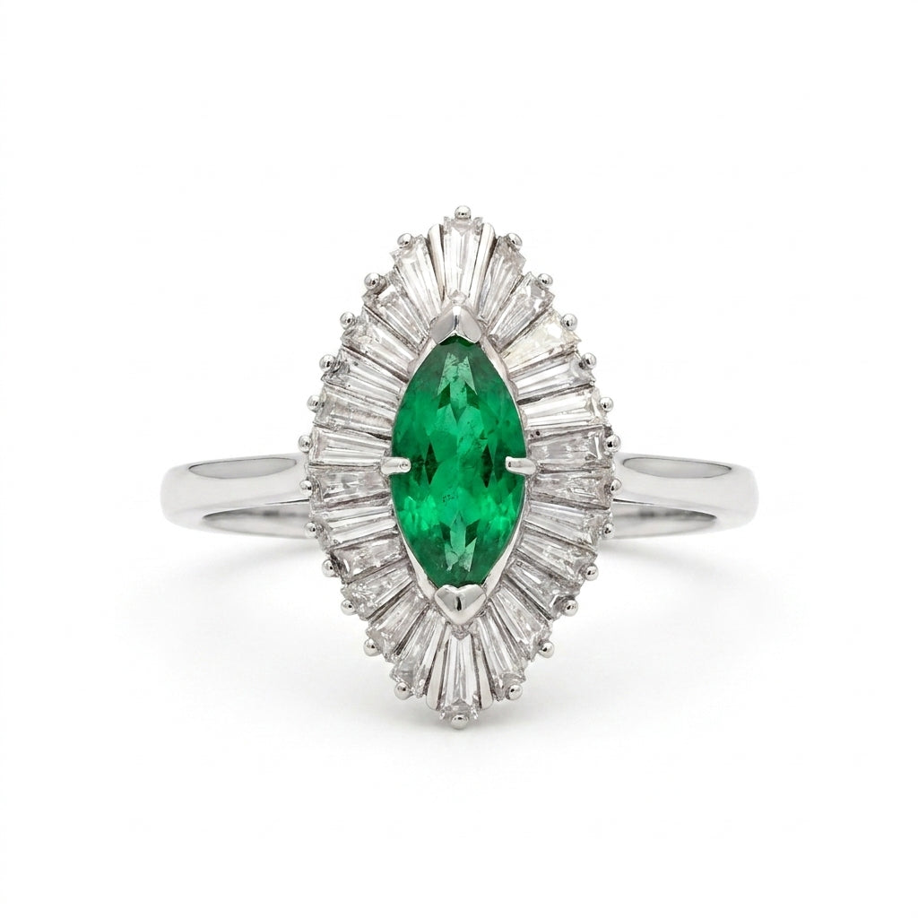 Vintage Colombian Emerald Ballerina Ring
