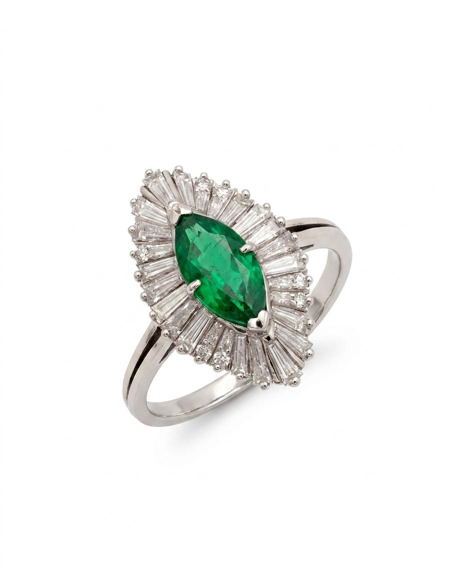 Vintage Colombian Emerald Ballerina Ring