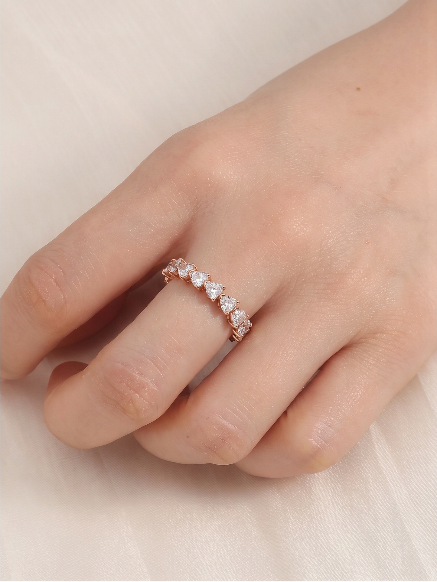 Lab Heart Diamond Eternity Band