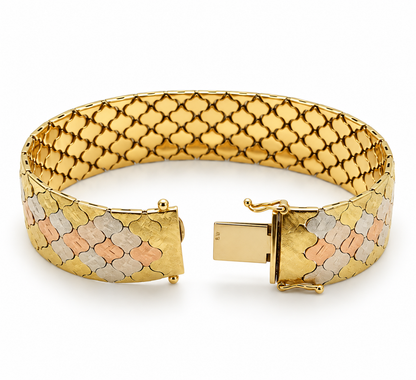 Heirloom Tri-Color Gold Link Bracelet