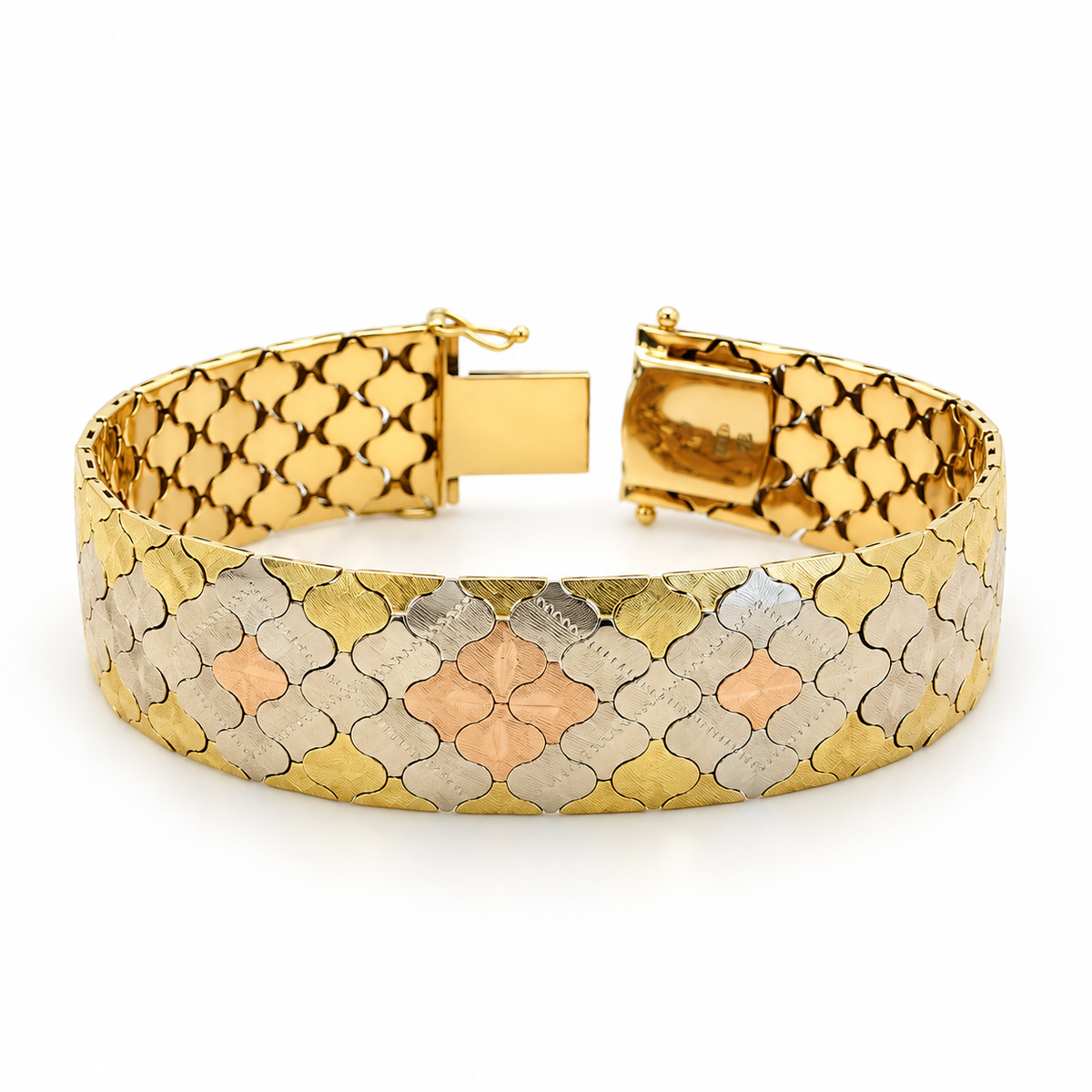 Heirloom Tri-Color Gold Link Bracelet