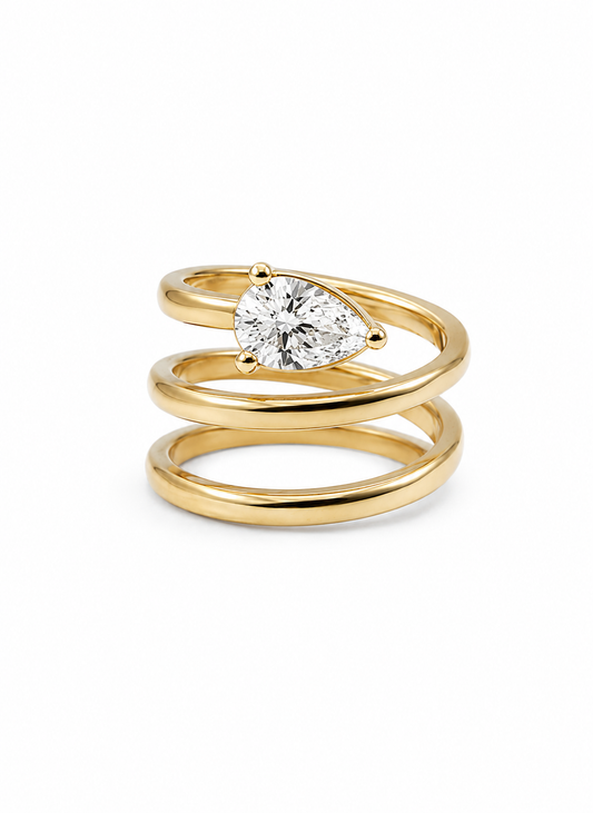 Pear Diamond Wrap Ring