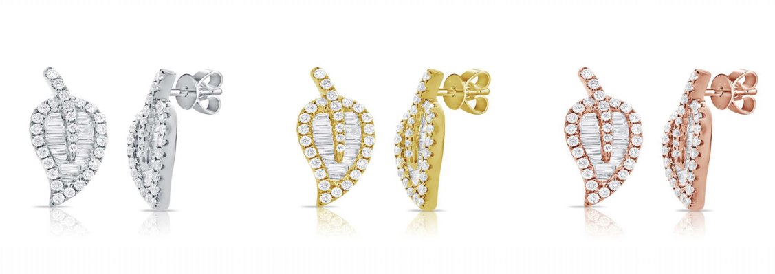 baguette-leaf-studs-14k