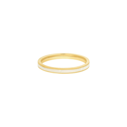 white-enamel-band-ring-14k